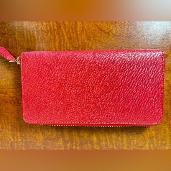 Coach Handbags - Coach Vibrant Red Textured Wallet